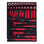 Набор торцевых диэлектрических головок с принадлежностями 1/4'', 3/8'', шестигранные, 5-19 мм, ложемент, 38 предметов KING TONY 9-55VE01MRV купить по цене 47 050 ₽ в интернет магазине ТЕХСАД