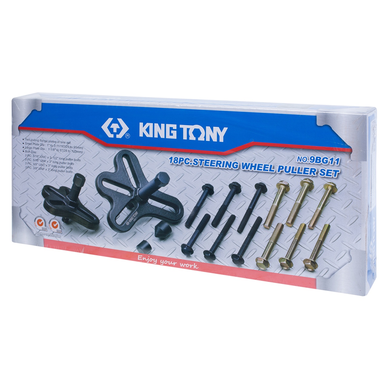 Набор инструментов для снятия шкивов, 25-125 мм, 18 предметов KING TONY 9BG11 купить по цене 7 750 ₽ в интернет магазине ТЕХСАД