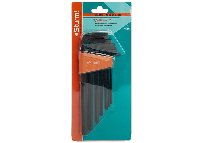 Ключ шестигранный Sturm! 1045-04-07x10 купить по цене 660 ₽ в интернет магазине ТЕХСАД