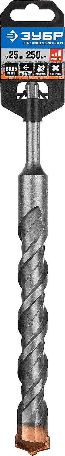 ЗУБР  25 x 250 мм, SDS-Plus, бур по бетону 29314-250-25_z01 Профессионал купить по цене 762 ₽ в интернет магазине ТЕХСАД