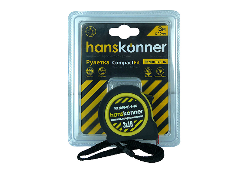 Рулетка Hanskonner HK2010-03-3-16 купить по цене 590 ₽ в интернет магазине ТЕХСАД
