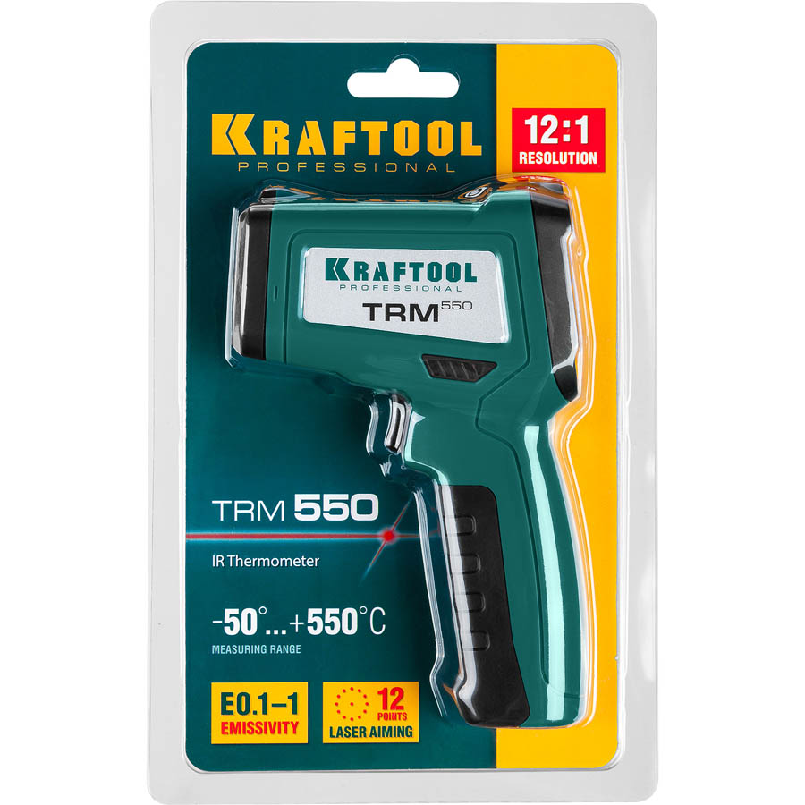 KRAFTOOL -50°С +550°С, пирометр инфракрасный TRM-550 45705-550 купить по цене 3&nbsp;910 ₽ в интернет магазине ТЕХСАД