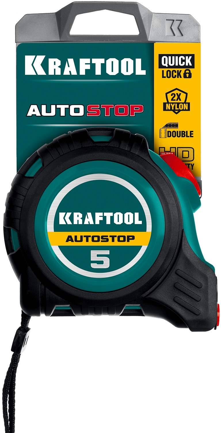 KRAFTOOL 5 м х 19 мм, автостоп, рулетка 3412-5-19 купить по цене 960 ₽ в интернет магазине ТЕХСАД