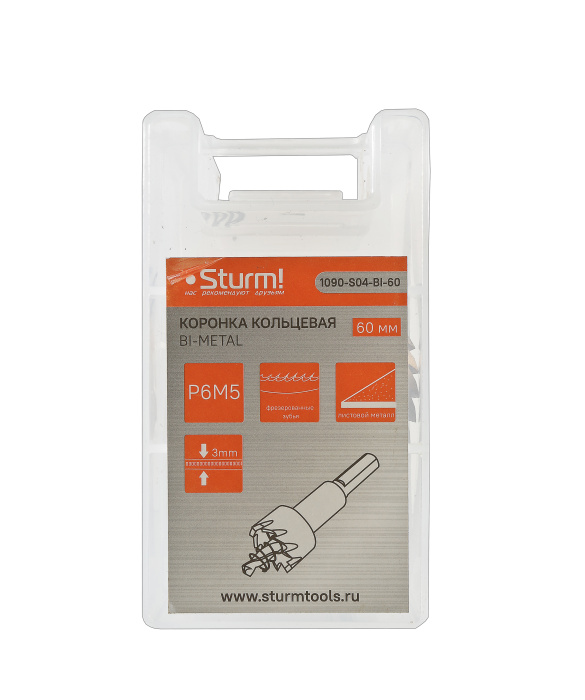 Коронка биметаллическая Sturm! 1090-S04-BI-60 купить по цене 730 ₽ в интернет магазине ТЕХСАД