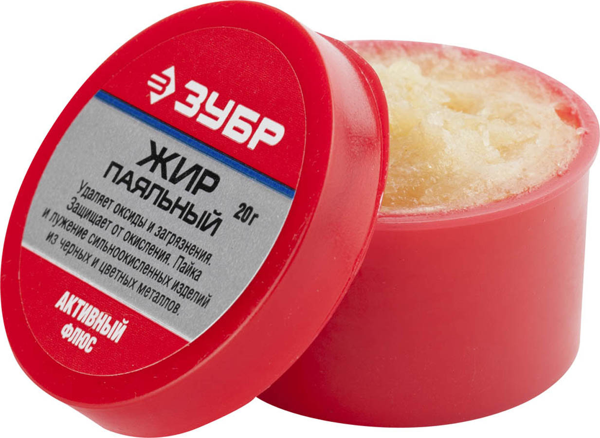 ЗУБР 20 гр., активный, флюс жир паяльный 55492-020 купить по цене 69 ₽ в интернет магазине ТЕХСАД
