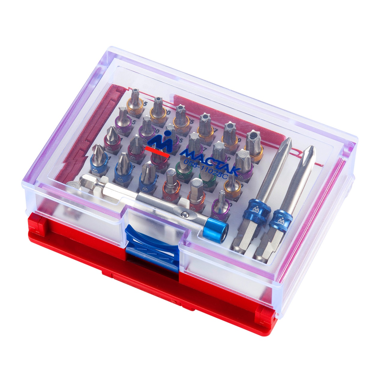 Набор вставок (бит) 1/4'', PH, PZ, Hex, Torx, Slotted, 28 предметов МАСТАК 058-11028C купить по цене 2&nbsp;600 ₽ в интернет магазине ТЕХСАД