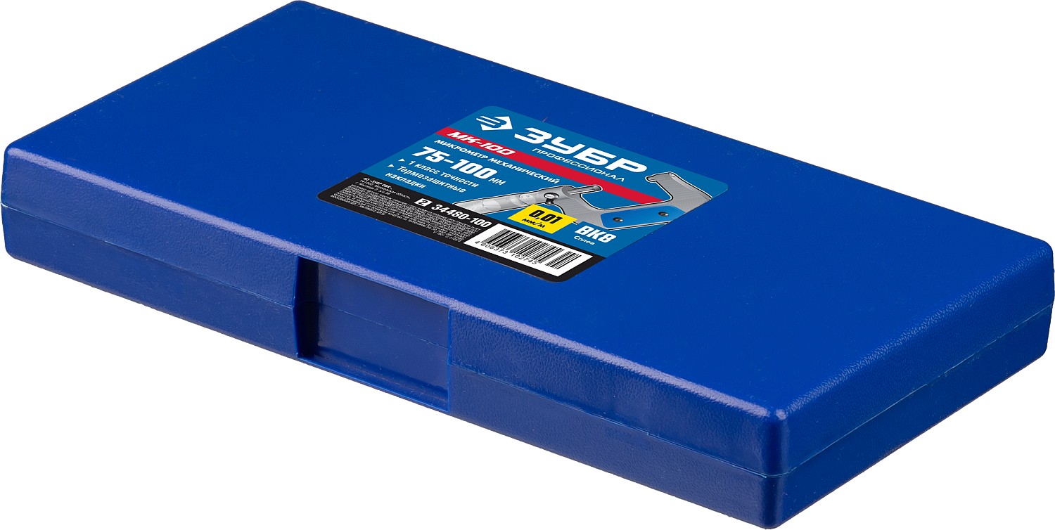 ЗУБР 75-100 мм, микрометр механический МК 100 34480-100_z02 Профессионал купить по цене 4 170 ₽ в интернет магазине ТЕХСАД