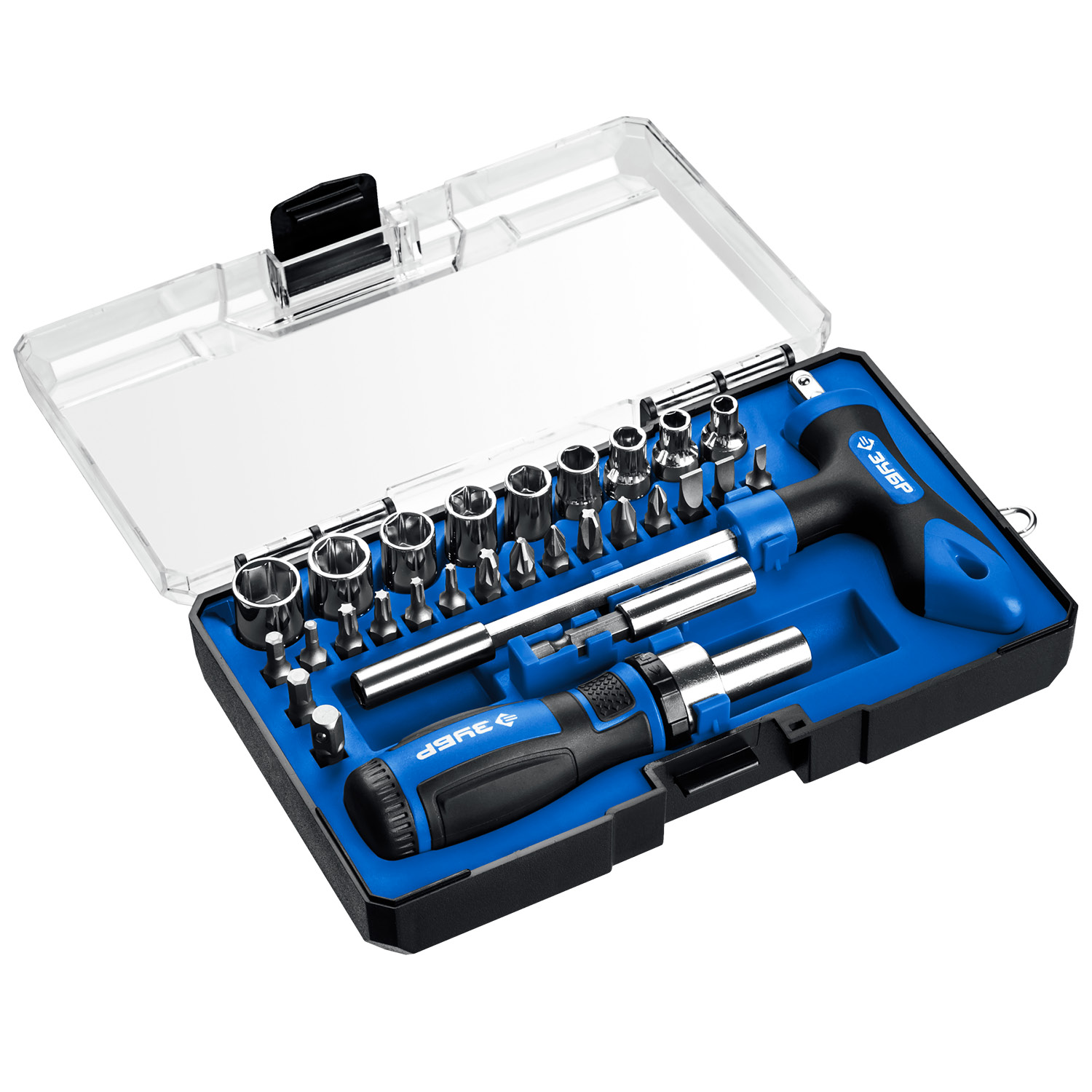 ЗУБР 29 шт., реверсивная и Т-образная отвертки в наборе Компакт-Т29 25168-H29_z01 Профессионал купить по цене 1&nbsp;830 ₽ в интернет магазине ТЕХСАД