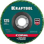KRAFTOOL d=125x22.2 мм, круг абразивный полимерно-шлифовальный синтетический CORAL 36599-125 купить по цене 670 ₽ в интернет магазине ТЕХСАД