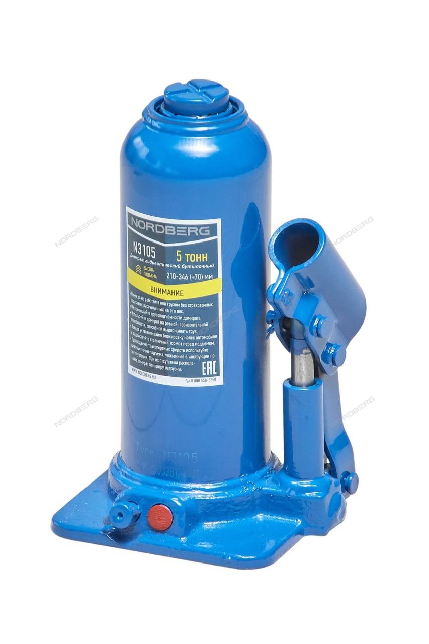 Домкрат бутылочный 5 т NORDBERG N3105 купить по цене 2 813 ₽ в интернет магазине ТЕХСАД