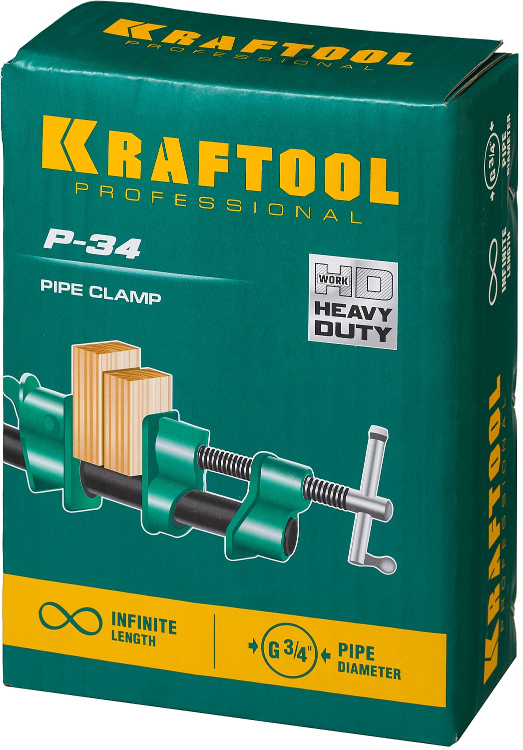 KRAFTOOL 3/4'', струбцина трубная P-34 32302-1 купить по цене 2 790 ₽ в интернет магазине ТЕХСАД