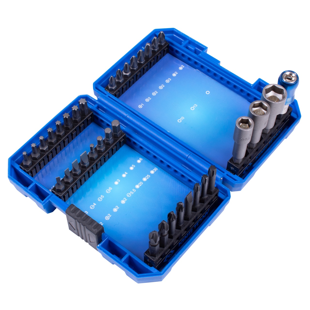 Набор вставок (бит) 1/4'', PH, PZ, Hex, Torx, Slotted, 36 предметов KING TONY 1036MR купить по цене 2 890 ₽ в интернет магазине ТЕХСАД