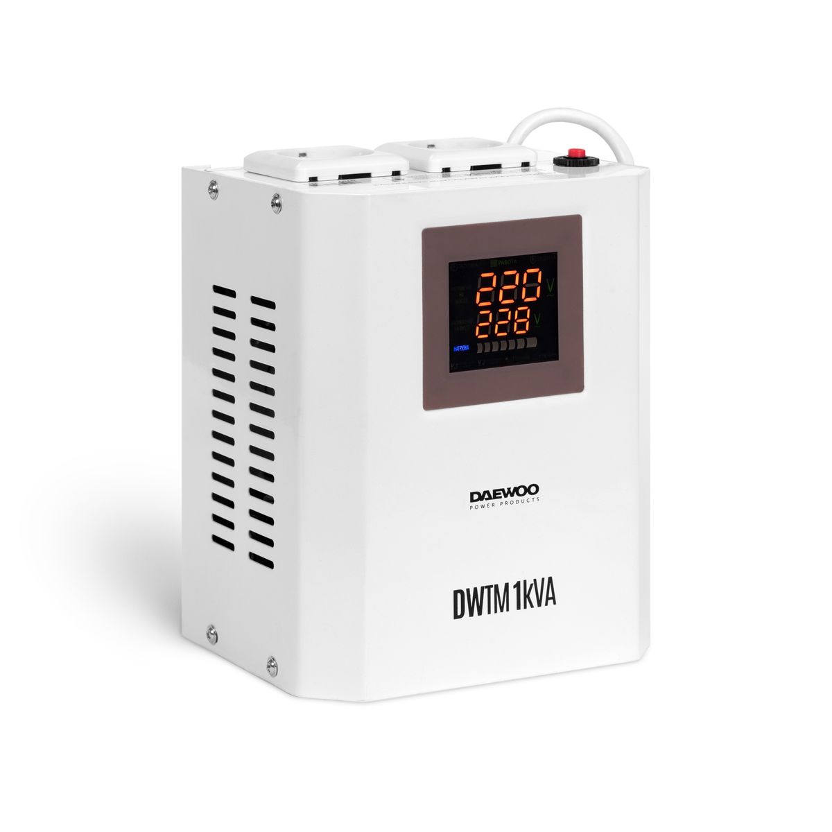 Стабилизатор напряжения DAEWOO DW‑TM1kVA купить по цене 4 990 ₽ в интернет магазине ТЕХСАД