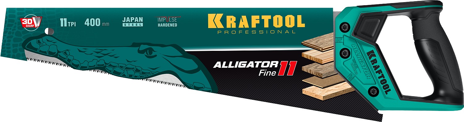 KRAFTOOL 11 TPI, 400 мм, ножовка для точного реза Alligator Fine 11 15203-40 купить по цене 1 410 ₽ в интернет магазине ТЕХСАД