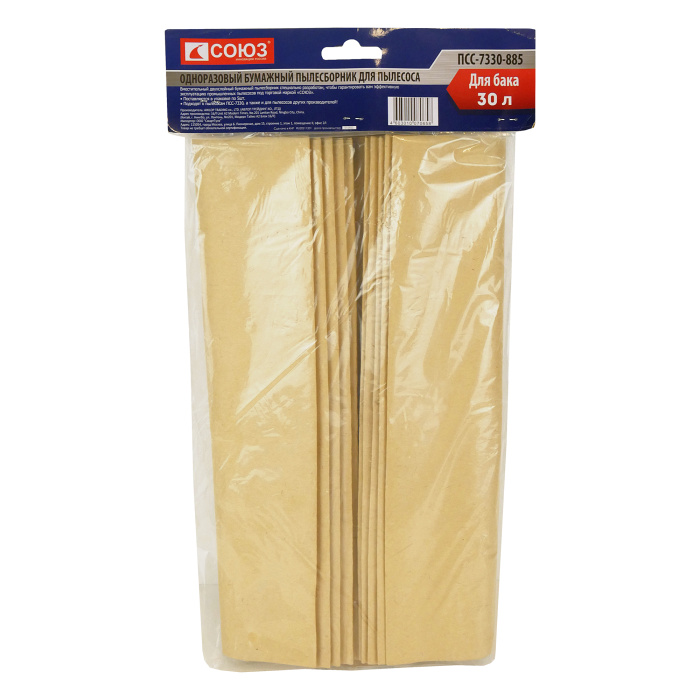 Бумажные мешки для строительных пылесосов СОЮЗ ПСС-7330-885 Бумажные мешки для строительных пылесосов СОЮЗ ПСС-7330-885 купить по цене 790 ₽ в интернет магазине ТЕХСАД