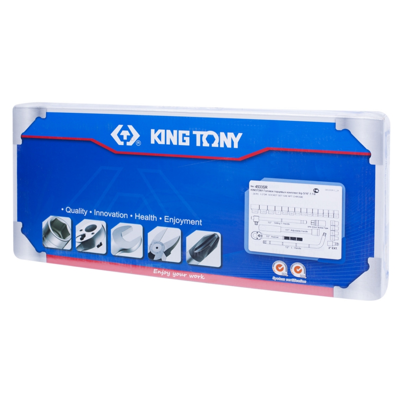 Набор торцевых головок с принадлежностями 1/2'', шестигранные, 5/16''-1-1/4'', 24 предмета KING TONY 4533SR купить по цене 10 800 ₽ в интернет магазине ТЕХСАД