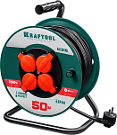 KRAFTOOL 50 м, 3500 Вт, 4 гнезда, IP44, ПВС 3x1,5 кв мм, удлинитель на катушке 55084-50 купить по цене 9 900 ₽ в интернет магазине ТЕХСАД