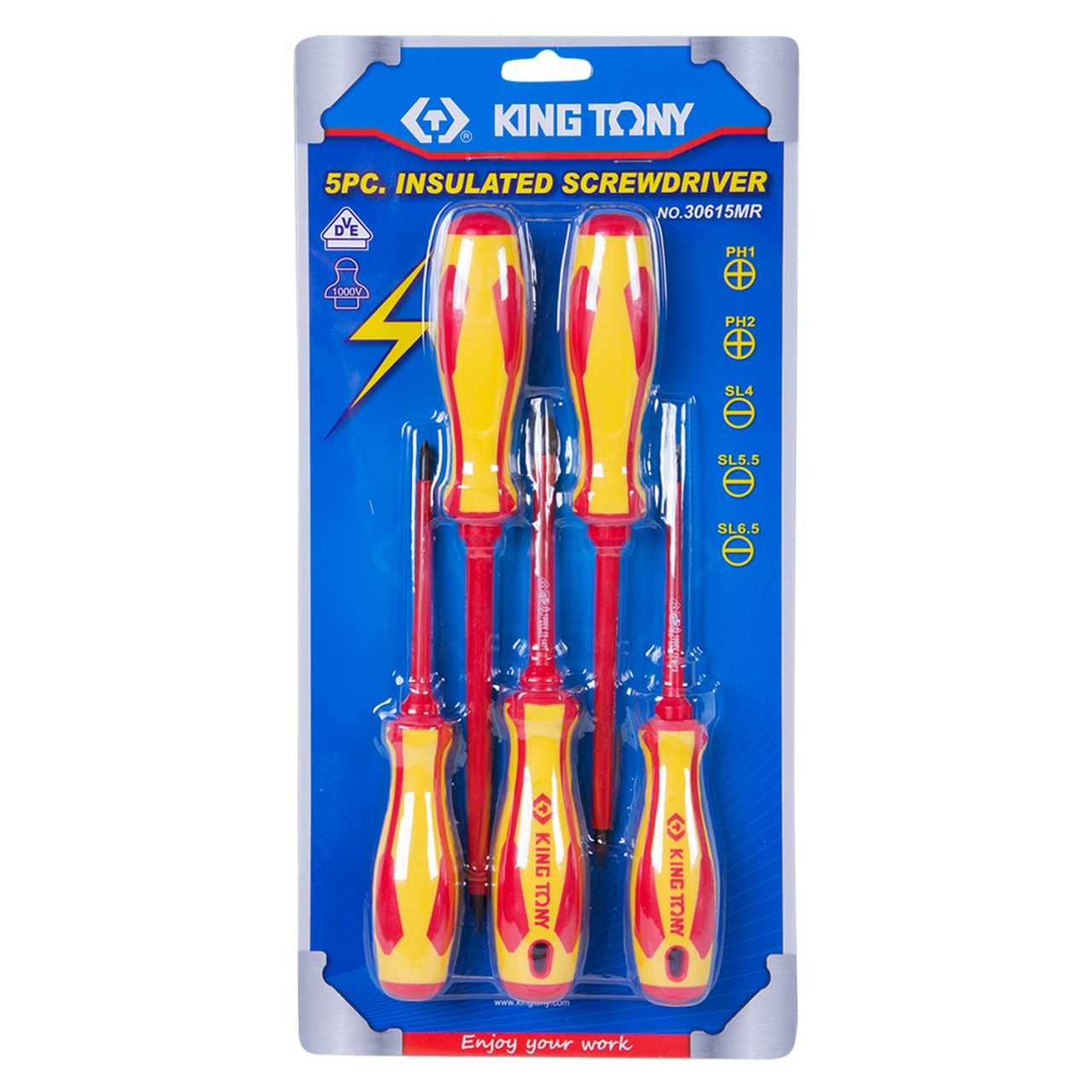 Набор отверток, диэлектрические, 5 предметов KING TONY 30615MR купить по цене 2 090 ₽ в интернет магазине ТЕХСАД