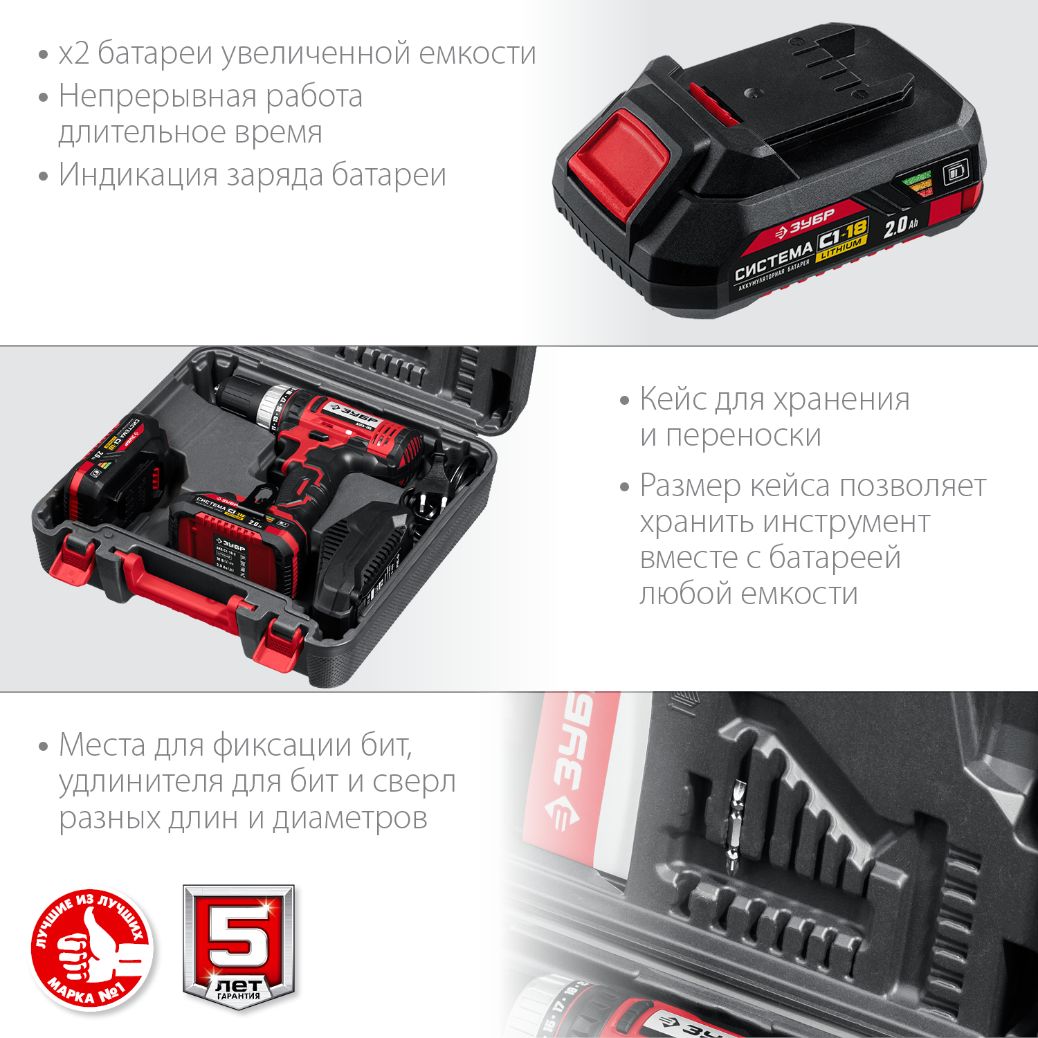ЗУБР 18 В, 2 АКБ (2Ач), в кейсе, дрель-шуруповерт ДШЛ-185-22 Мастер купить по цене 9&nbsp;030 ₽ в интернет магазине ТЕХСАД