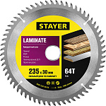 STAYER Ø 235 x 30 мм, 64T, пильный диск по ламинату 3684-235-30-64 купить по цене 671 ₽ в интернет магазине ТЕХСАД