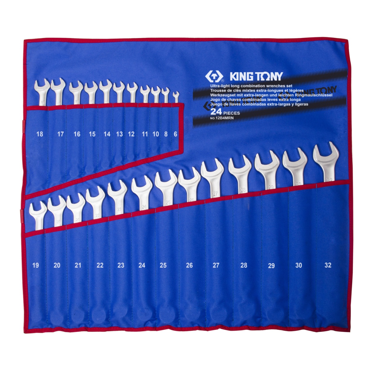 Набор комбинированных удлиненных ключей, 6-32 мм, чехол из теторона, 24 предмета KING TONY 12B4MRN купить по цене 27 100 ₽ в интернет магазине ТЕХСАД