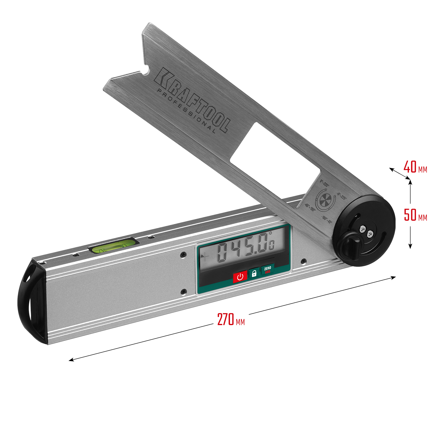 KRAFTOOL 0-225°, 250 мм, угломер электронный DAM-27 34684 купить по цене 4 670 ₽ в интернет магазине ТЕХСАД