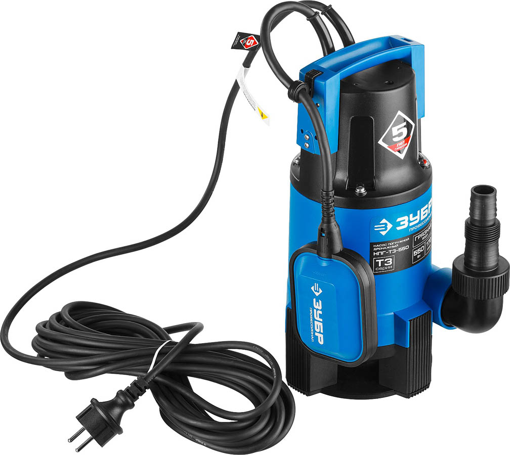 ЗУБР 550 Вт, 170 л/мин, насос погружной дренажный для грязной воды НПГ-Т3-550 Профессионал купить по цене 6&nbsp;640 ₽ в интернет магазине ТЕХСАД