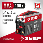 ЗУБР 190 А, MMA, сварочный аппарат, инверторный СА-190К купить по цене 7 540 ₽ в интернет магазине ТЕХСАД