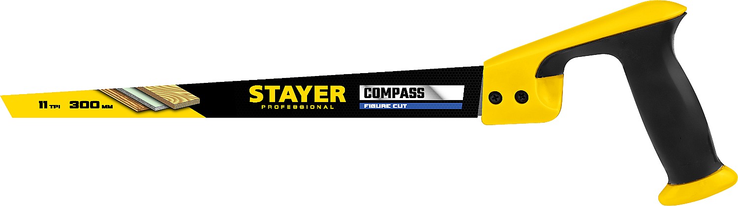 STAYER 11 TPI, 300 мм, ножовка выкружная (пила) Cobra COMPASS  с заточенным острием 2-15087_z02 купить по цене 480 ₽ в интернет магазине ТЕХСАД
