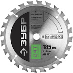 ЗУБР Ø 185 x 16 мм, 24T, диск пильный по дереву 36850-185-16-24 Профессионал купить по цене 566 ₽ в интернет магазине ТЕХСАД