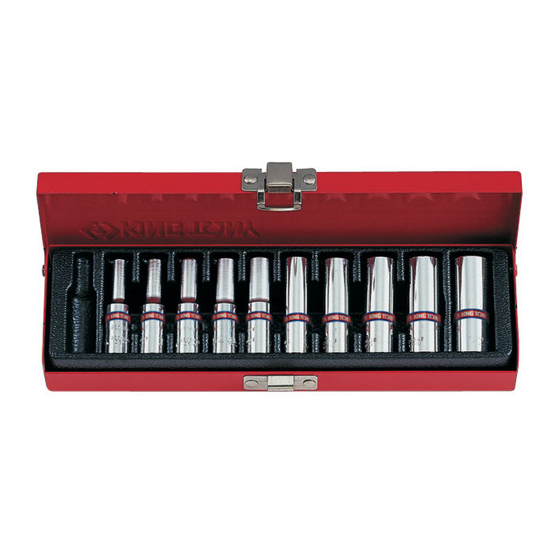 Набор глубоких торцевых головок 1/4'', шестигранные, 5/32''-1/2'', 10 предметов KING TONY 2510SR купить по цене 1 940 ₽ в интернет магазине ТЕХСАД