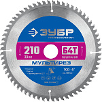 ЗУБР 210 x 30 мм, 64Т, диск пильный по алюминию Мультирез 36907-210-30-64_z01 купить по цене 1 980 ₽ в интернет магазине ТЕХСАД