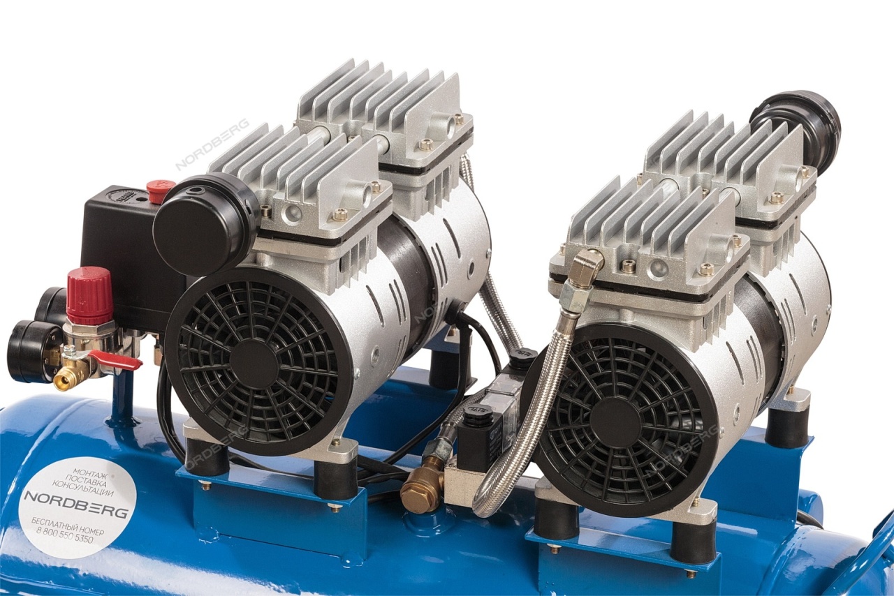 Компрессор поршневой, коаксиальный, безмаслянный NORDBERG NCEO50/210 купить по цене 30 048 ₽ в интернет магазине ТЕХСАД