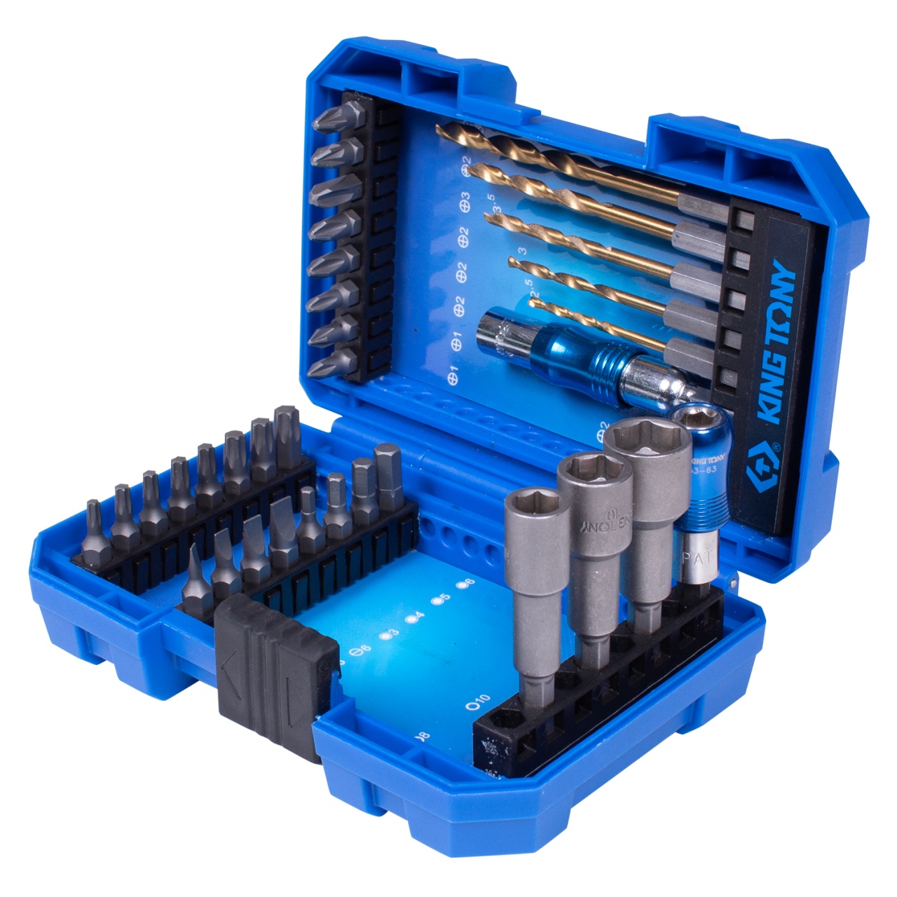 Набор вставок (бит) 1/4'', PH, PZ, Hex, Torx, Slotted, сверла, 35 предметов KING TONY 1035MR купить по цене 3 920 ₽ в интернет магазине ТЕХСАД