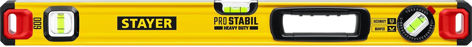 STAYER ProSTABIL 600 мм уровень строительный фрезерованный, 3 глазка, линейка, рукоятки, точность 0.5 мм/м, 3471-060_z02 купить по цене 980 ₽ в интернет магазине ТЕХСАД