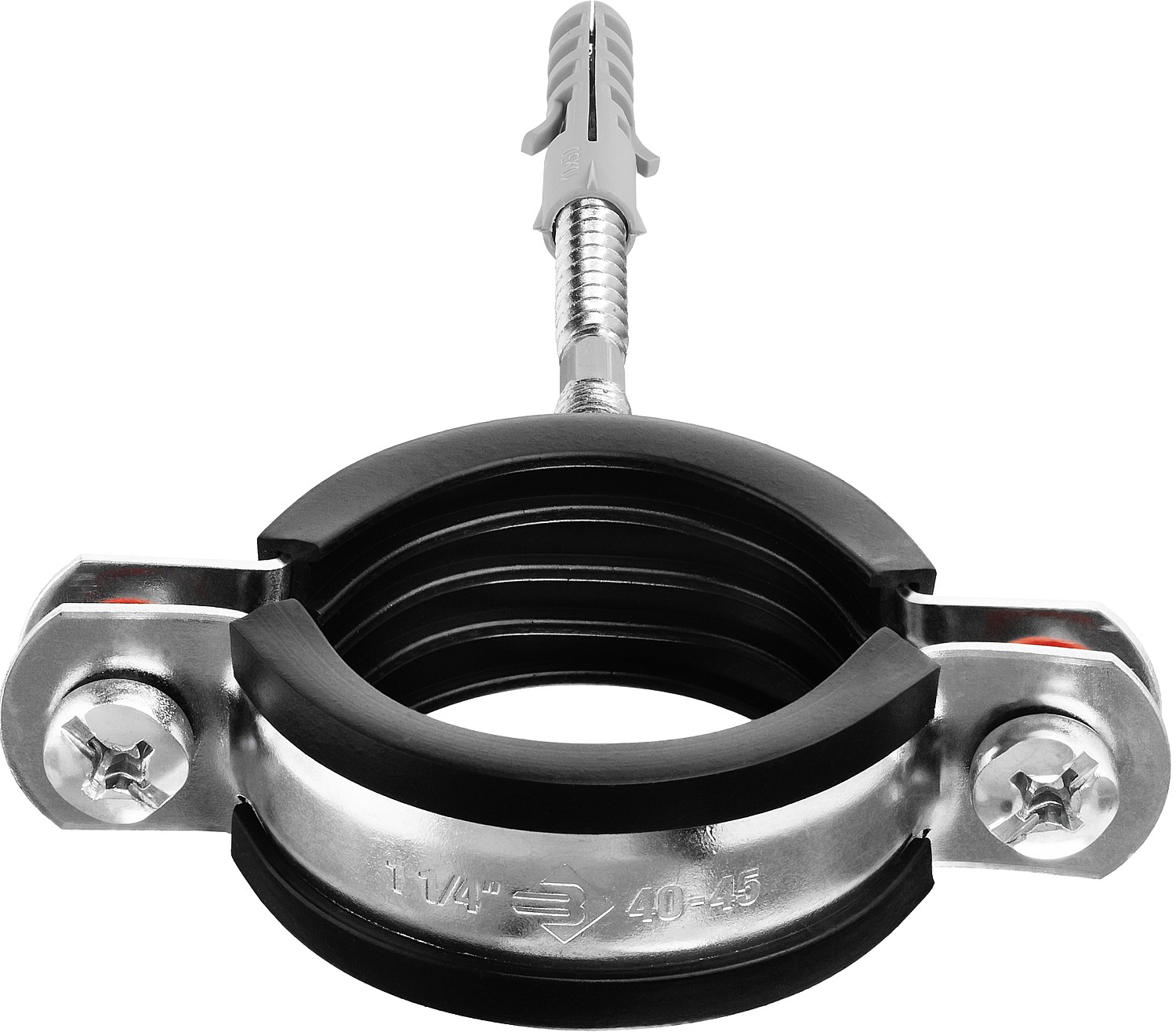 ЗУБР 1 шт., 1 1/4'', оцинкованный, в комплекте с сантехнической шпилькой и дюбелем, хомут трубный с гайкой 37866-40-45 Мастер купить по цене 84 ₽ в интернет магазине ТЕХСАД