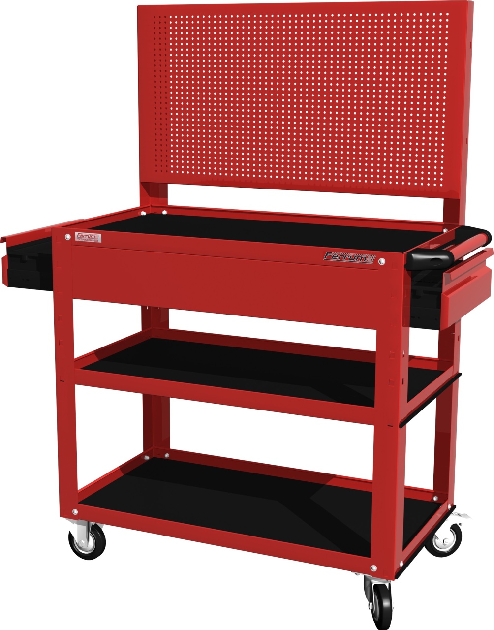 Тележка открытая, 3 полки и 2 ящика, красная FERRUM 02.232P-3000 купить по цене 15 967 ₽ в интернет магазине ТЕХСАД