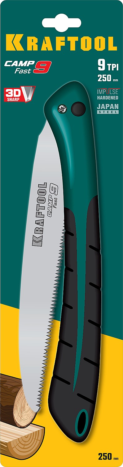 KRAFTOOL 9 TPI, 180 мм, ножовка для быстрого реза сырой древесины CAMP Fast 9 15218 купить по цене 1&nbsp;350 ₽ в интернет магазине ТЕХСАД