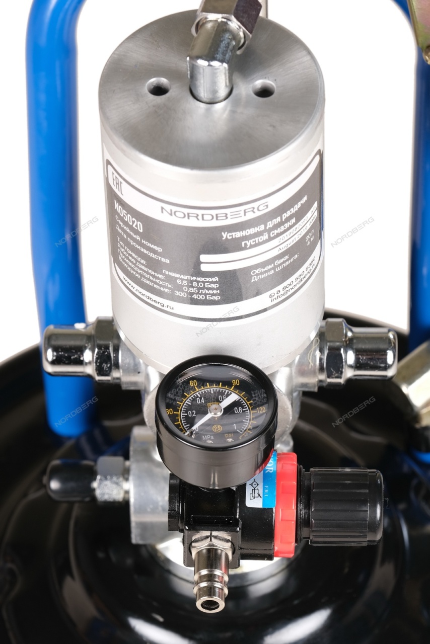 Солидолонагнетатель, 20 л, пневматический NORDBERG NO5020 купить по цене 16 592 ₽ в интернет магазине ТЕХСАД