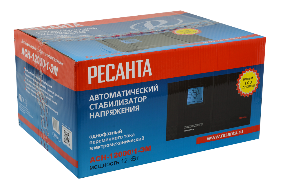 Стабилизатор напряжения РЕСАНТА АСН-12000/1-ЭМ купить по цене 35&nbsp;001 ₽ в интернет магазине ТЕХСАД