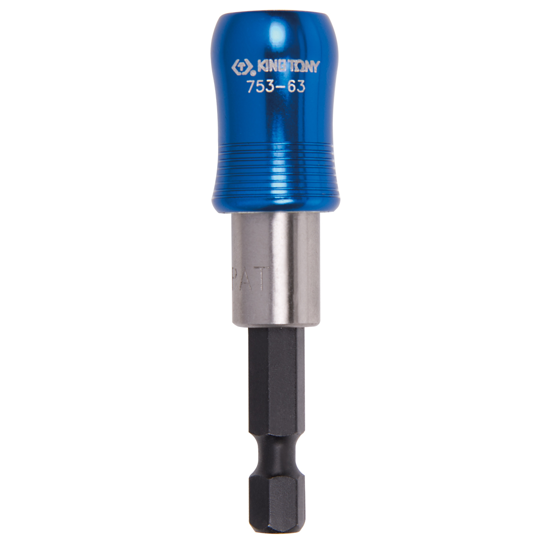 Держатель вставок (бит) 1/4'', 63 мм, магнитный, с фиксатором и самосбросом, для шуруповерта KING TONY 753-63 купить по цене 670 ₽ в интернет магазине ТЕХСАД