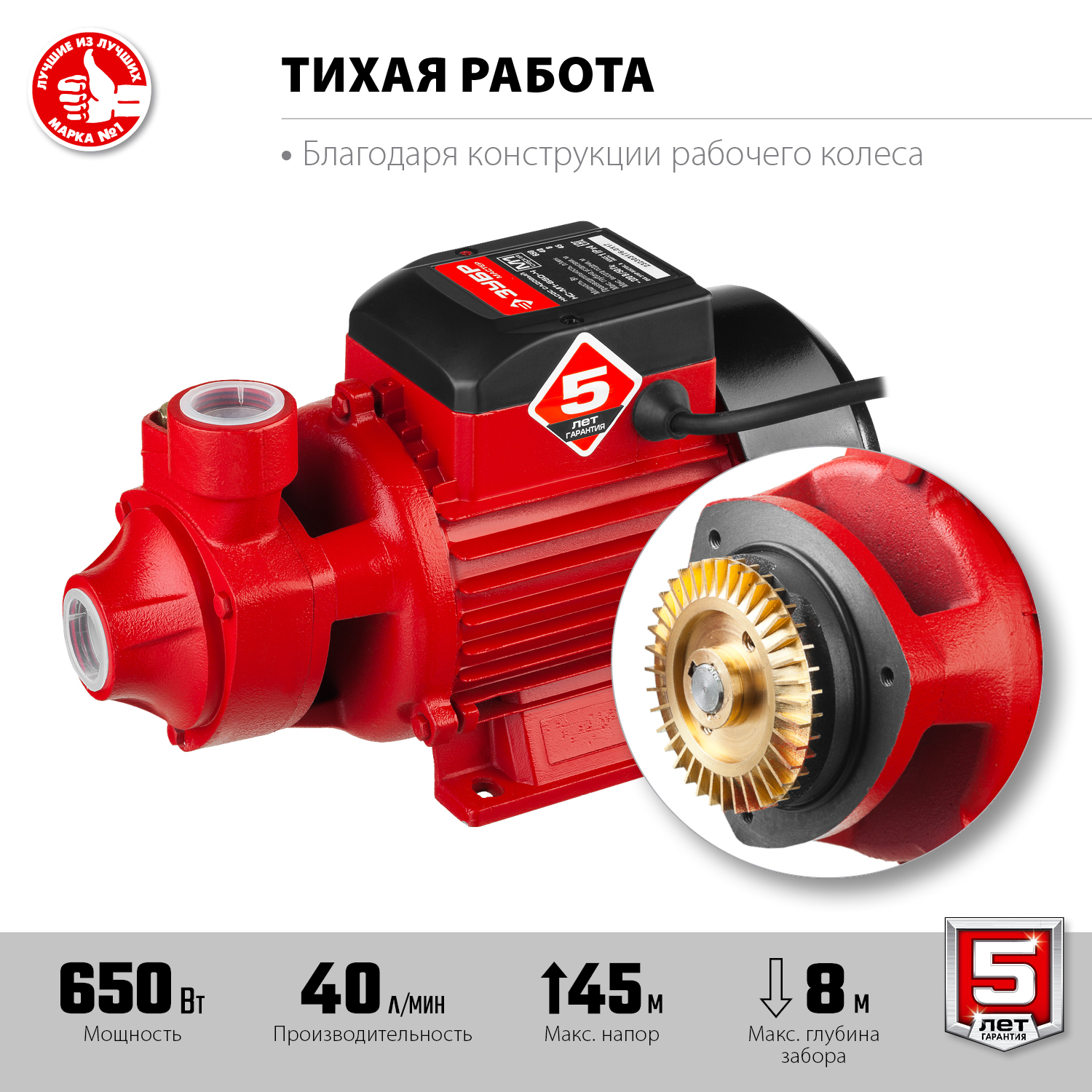 ЗУБР 650 Вт, поверхностный, 40 л/мин, насос садовый НС-М1-650-Ч Мастер купить по цене 6 210 ₽ в интернет магазине ТЕХСАД