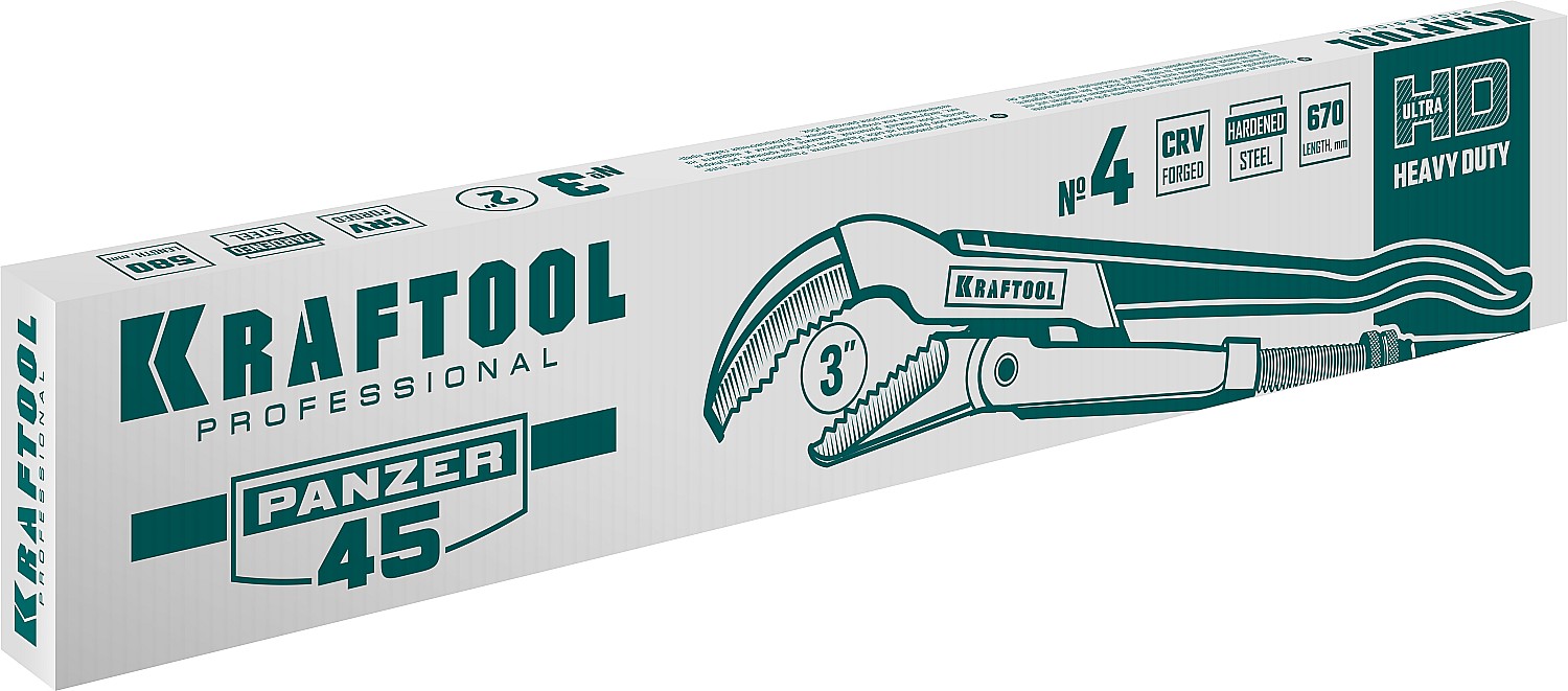 KRAFTOOL №4, изогнутые губки, ключ трубный PANZER-45 2735-30_z02 купить по цене 4 500 ₽ в интернет магазине ТЕХСАД