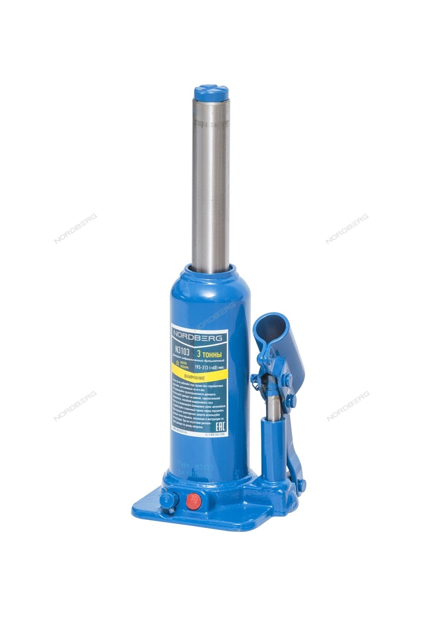 Домкрат бутылочный 3 т NORDBERG N3103 купить по цене 2 244 ₽ в интернет магазине ТЕХСАД