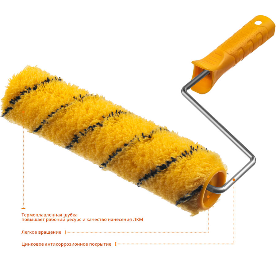 STAYER 240 мм, d=40 мм, ворс 12 мм, ручка d=6 мм, валик малярный 03184-24_z02 купить по цене 217 ₽ в интернет магазине ТЕХСАД