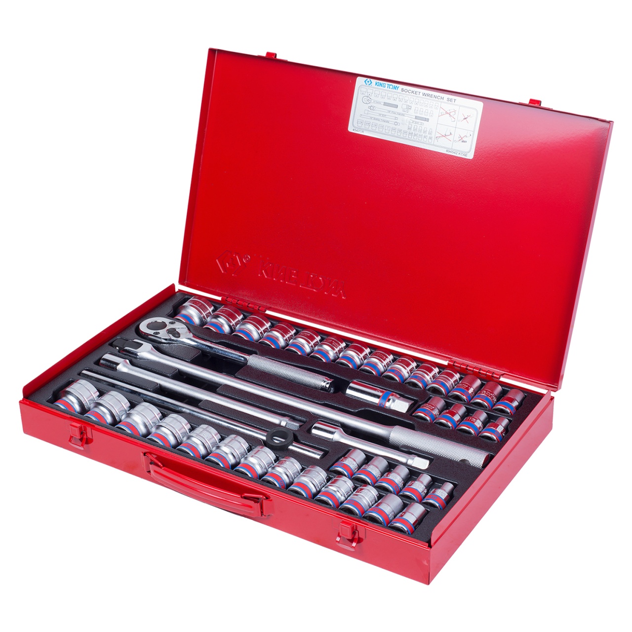 Набор торцевых головок с принадлежностями 1/2'', шестигранные, 10-32 мм, 5/16''-1-1/4'', 42 предмета KING TONY 4542CR Набор торцевых головок с принадлежностями 1/2'', шестигранные, 10-32 мм, 5/16''-1-1/4'', 42 предмета KING TONY 4542CR купить по цене 17 900 ₽ в интернет магазине ТЕХСАД