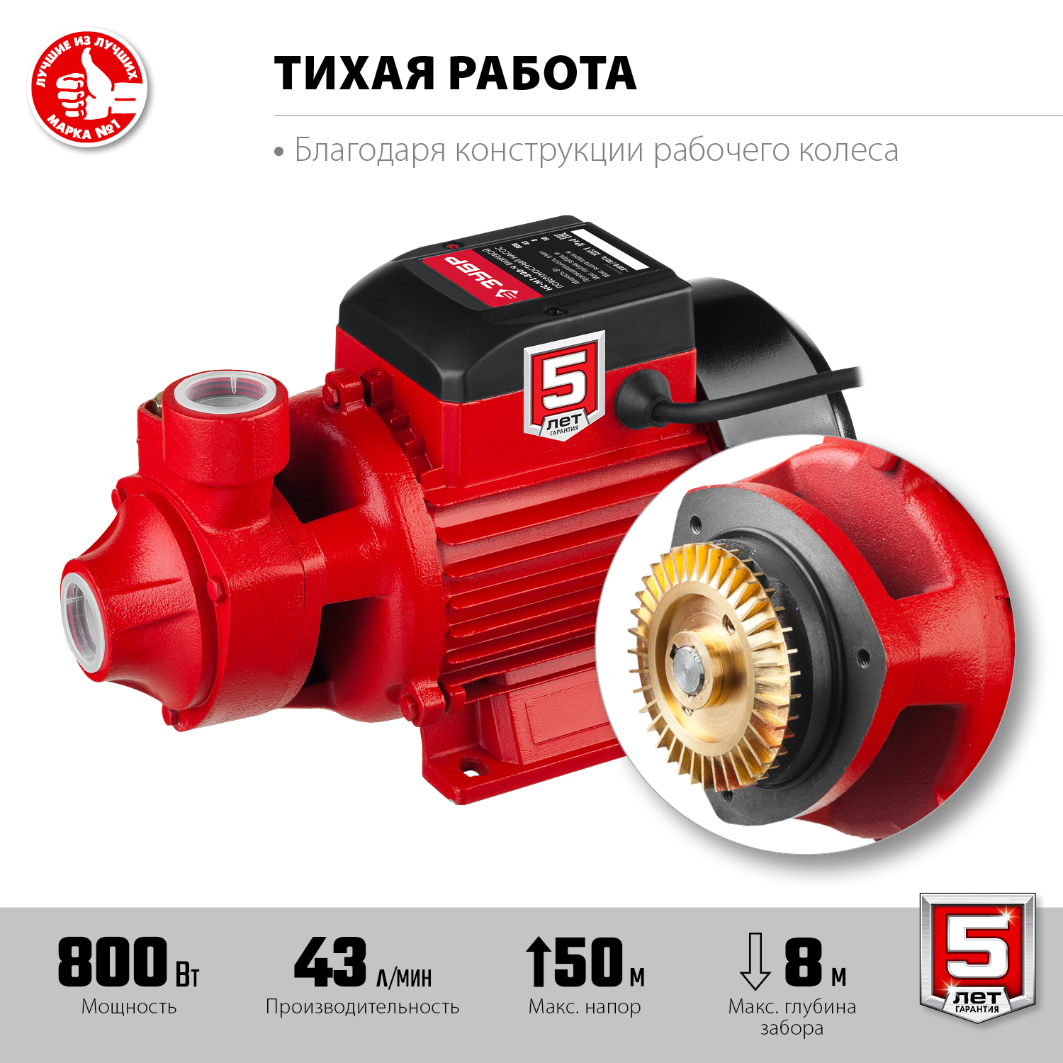 ЗУБР 800 Вт, насос поверхностный вихревой НС-М1-800-Ч Мастер купить по цене 7 200 ₽ в интернет магазине ТЕХСАД