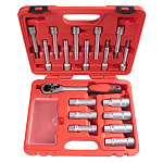 Набор торцевых головок и насадок для обслуживания амортизационных стоек, кейс, 18 предметов МАСТАК 100-10018C купить по цене 16 750 ₽ в интернет магазине ТЕХСАД