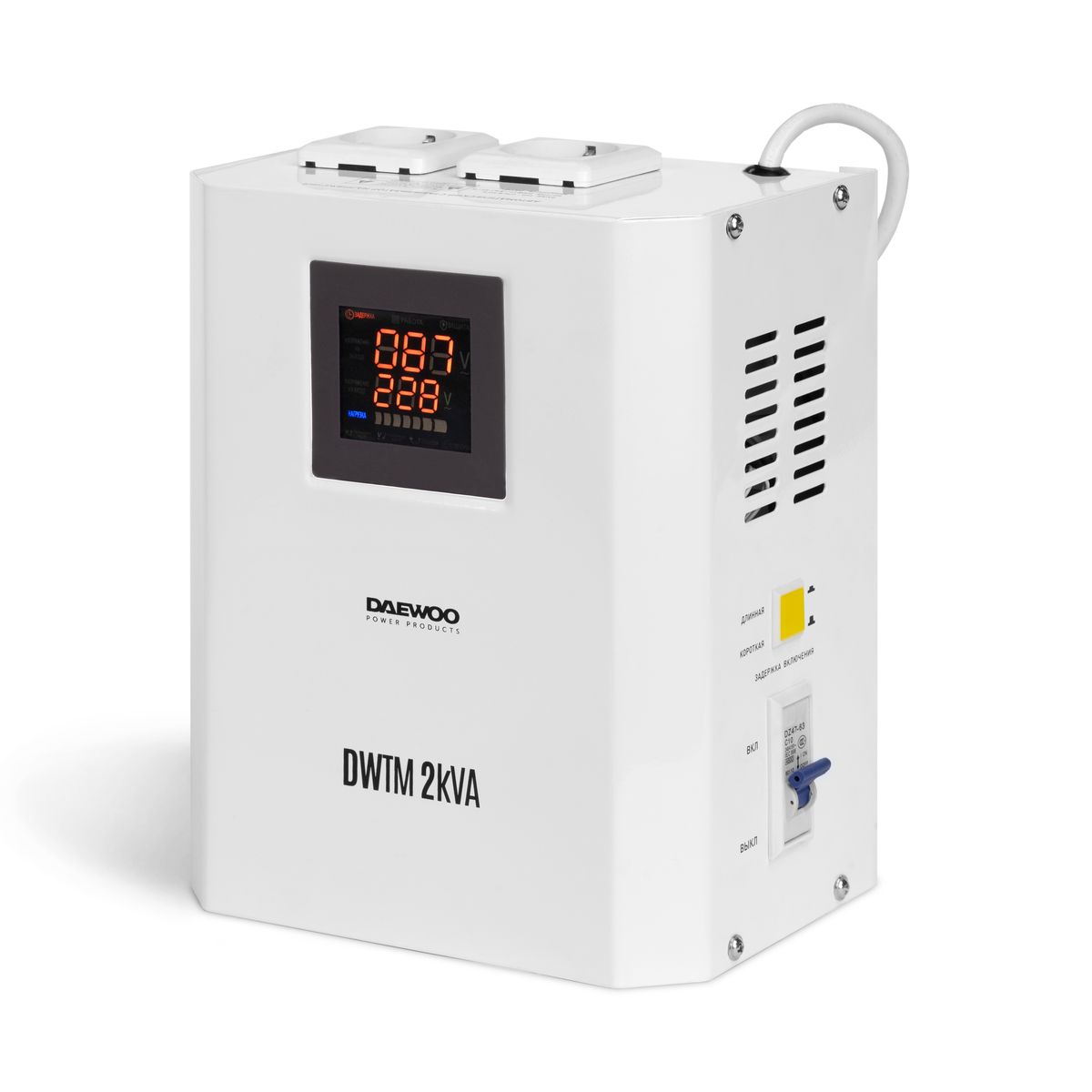 Стабилизатор напряжения DAEWOO DW‑TM2kVA купить по цене 7 990 ₽ в интернет магазине ТЕХСАД