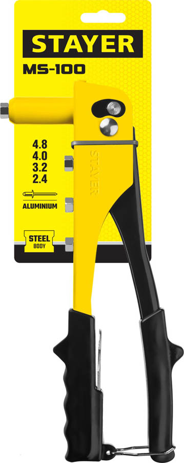 STAYER заклепки 2,4-4,8 мм, из алюминия и стали, стальной корпус, заклепочник 3105_z01 Master купить по цене 550 ₽ в интернет магазине ТЕХСАД